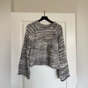 Universal Thread Marled Gray & Cream Crewneck Sweater
